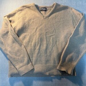 Studio One Men's V-Neck Sweater in Light Tan